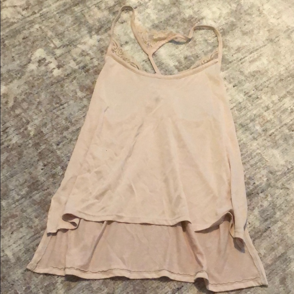 Madison & Berkeley high low, peekaboo lace tank